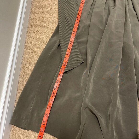 Vintage Wide-Leg Tie Pants Green – S - Picture 12 of 13